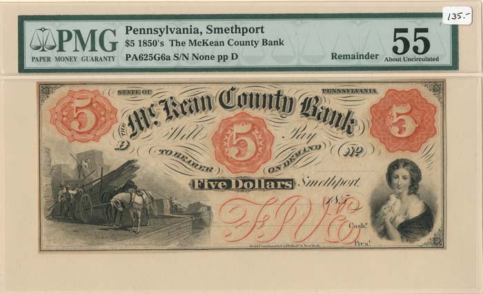 McKean County Bank - Obsolete Note - Paper Money